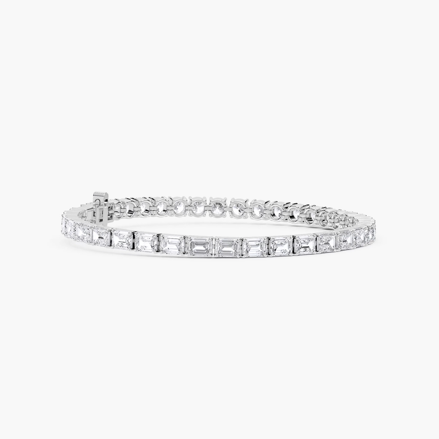Emerald and Round Diamond Tennis Bracelet