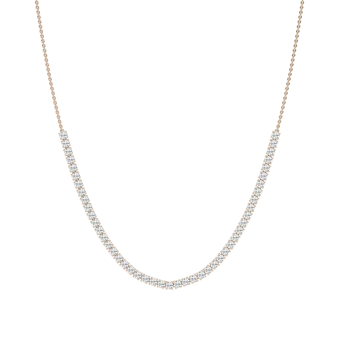 Half Diamond Tennis Necklace
