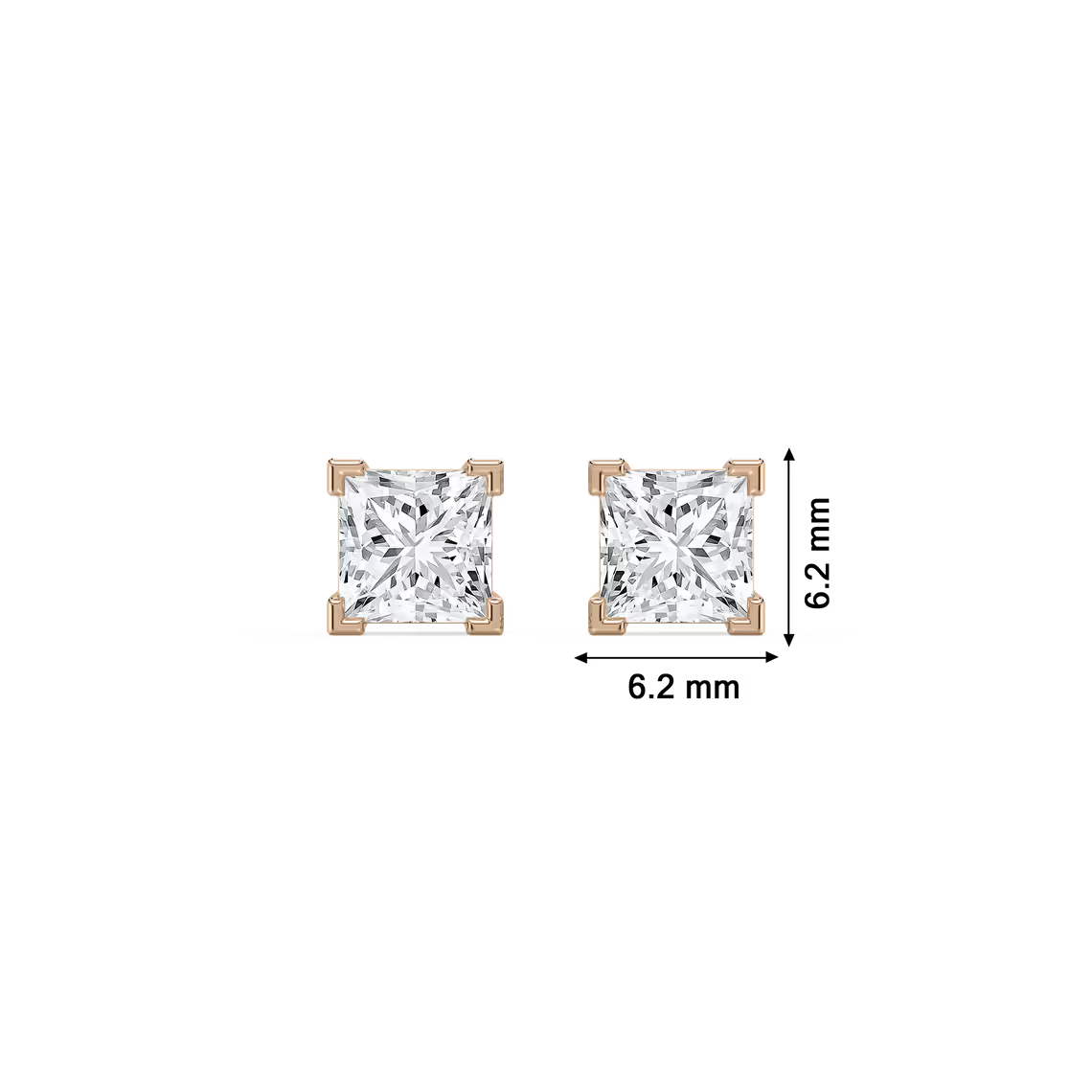 Princess-Cut Lab Diamond Studs