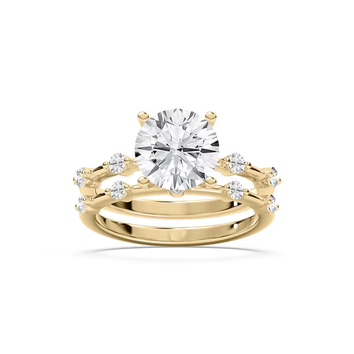 Mila Round Brilliant Wedding Set