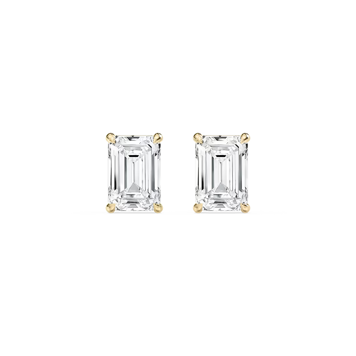 Emerald-Cut Solitaire Stud Earrings