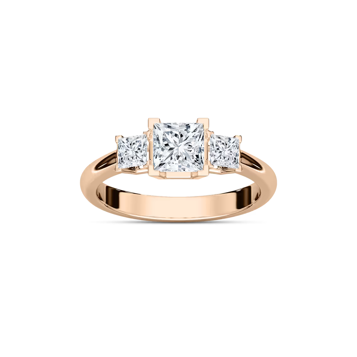 Classic Princess Three Stone Ring