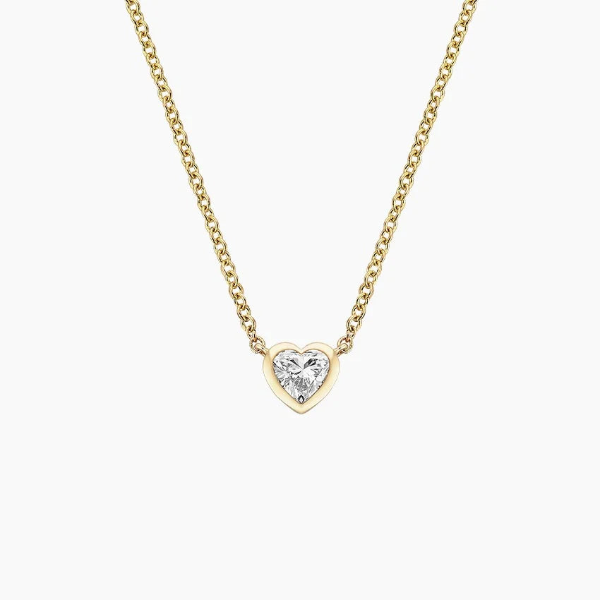 Heart Lab Diamond Bezel Solitaire Pendant
