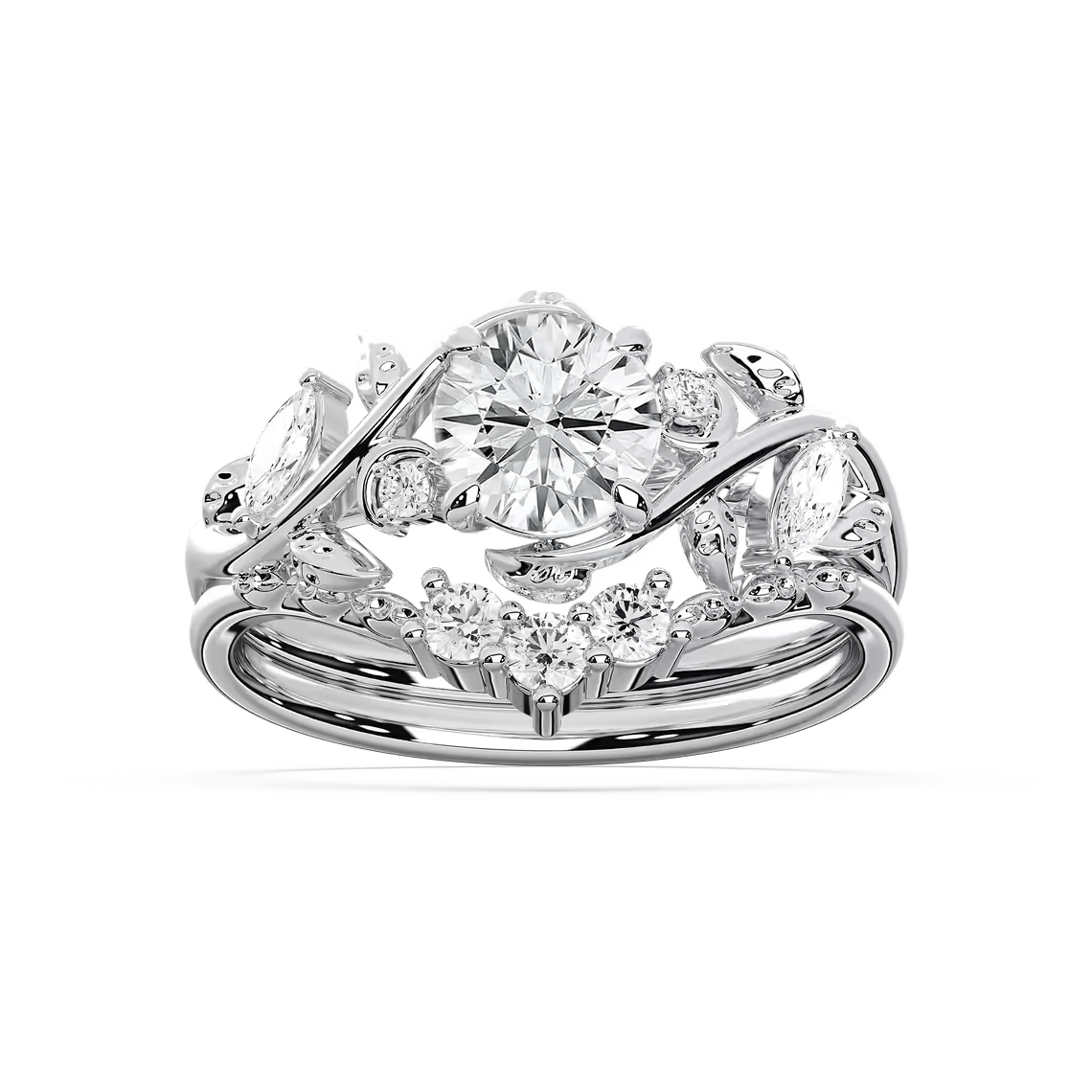 Vintage Floral Twist Bridal Set