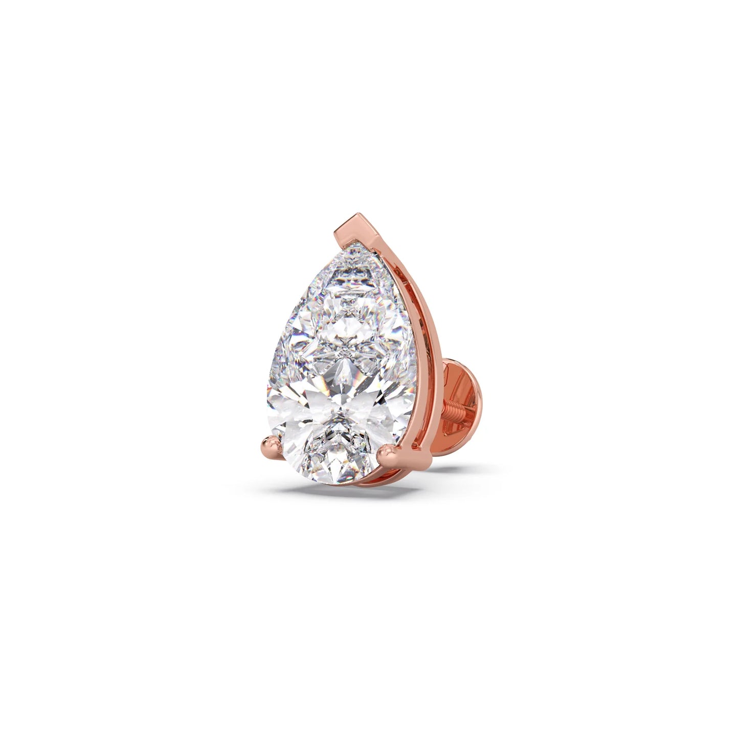 Pear Solitaire Diamond Earrings