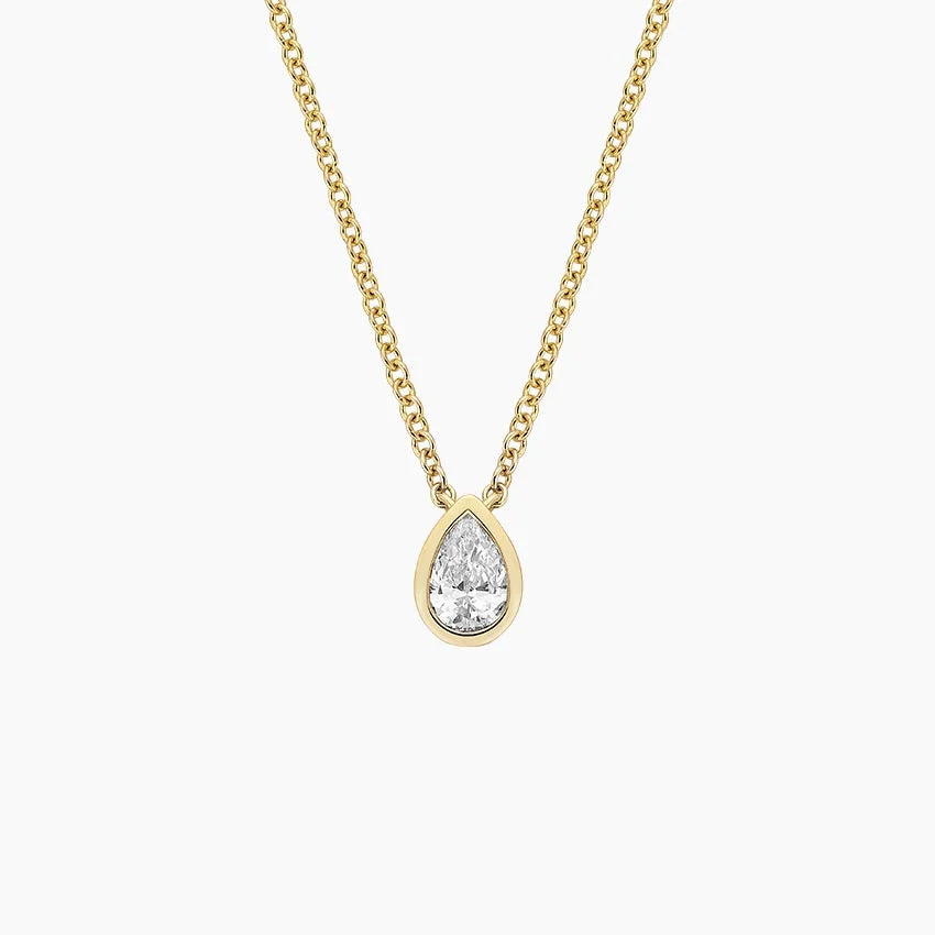 Pear Lab Diamond Bezel Solitaire Pendant