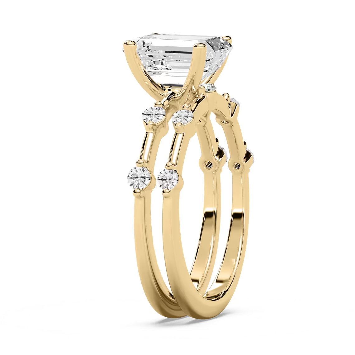 Mila Emerald Cut Wedding Set