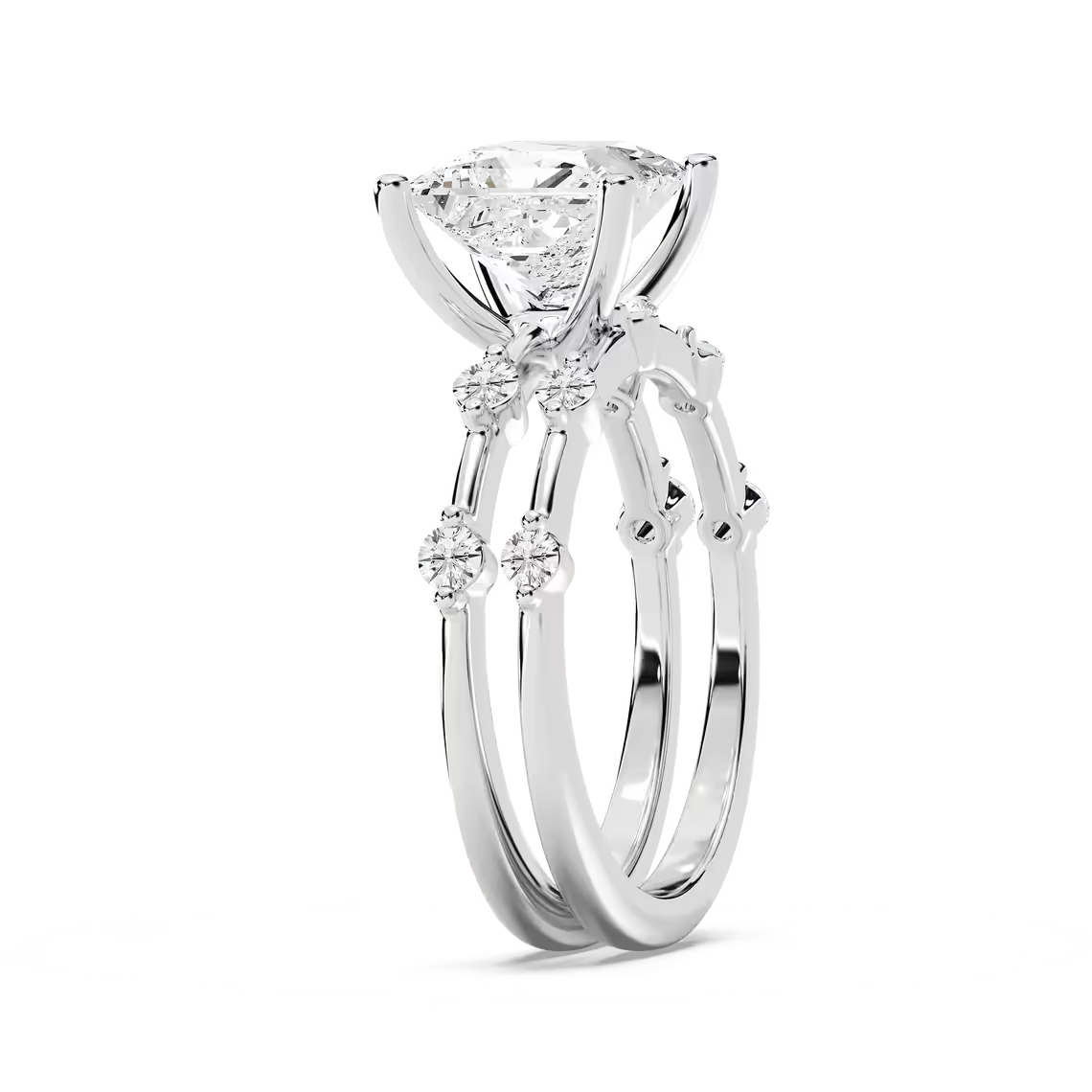 Mila Princess Cut Wedding Set
