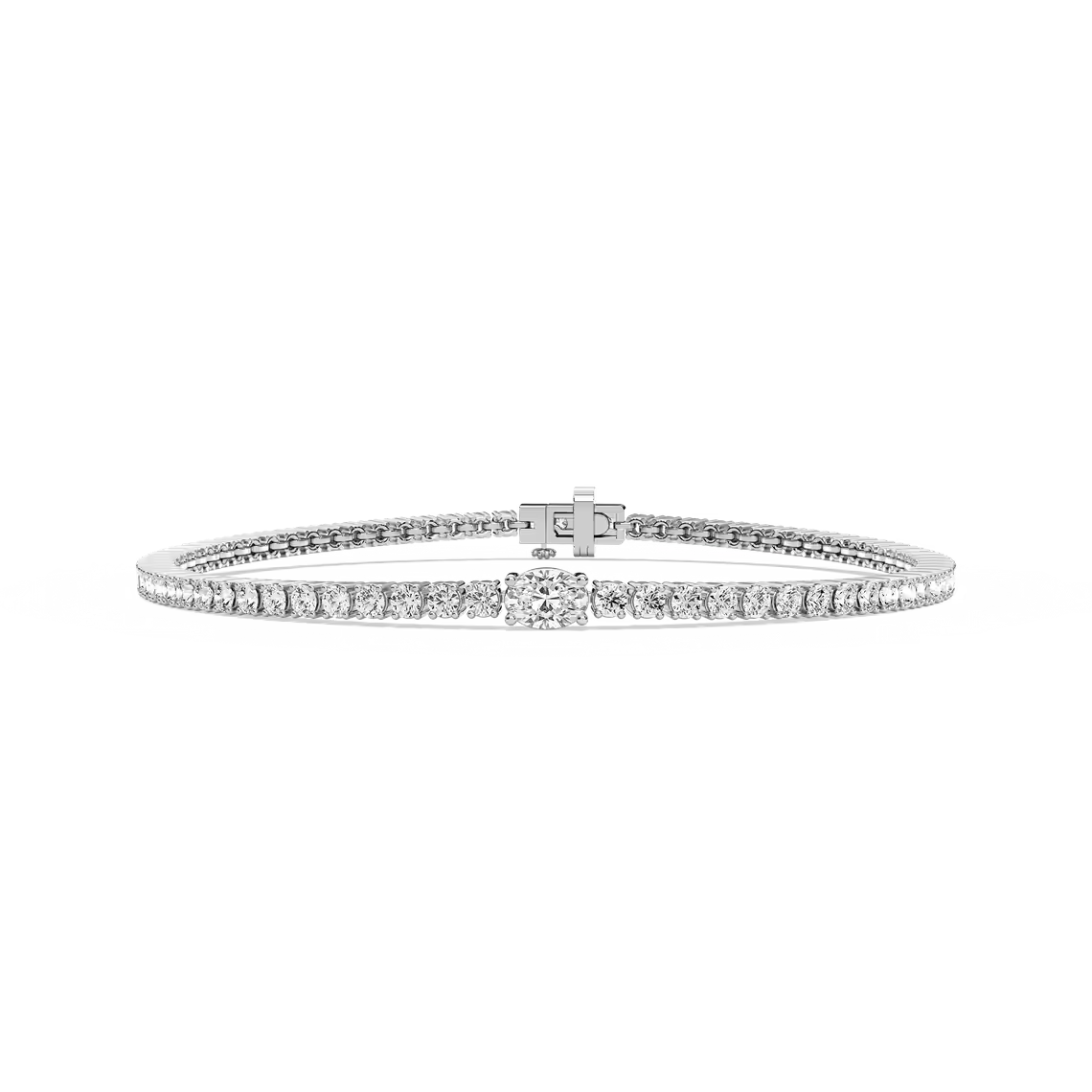 Oval Solitaire Tennis Bracelet