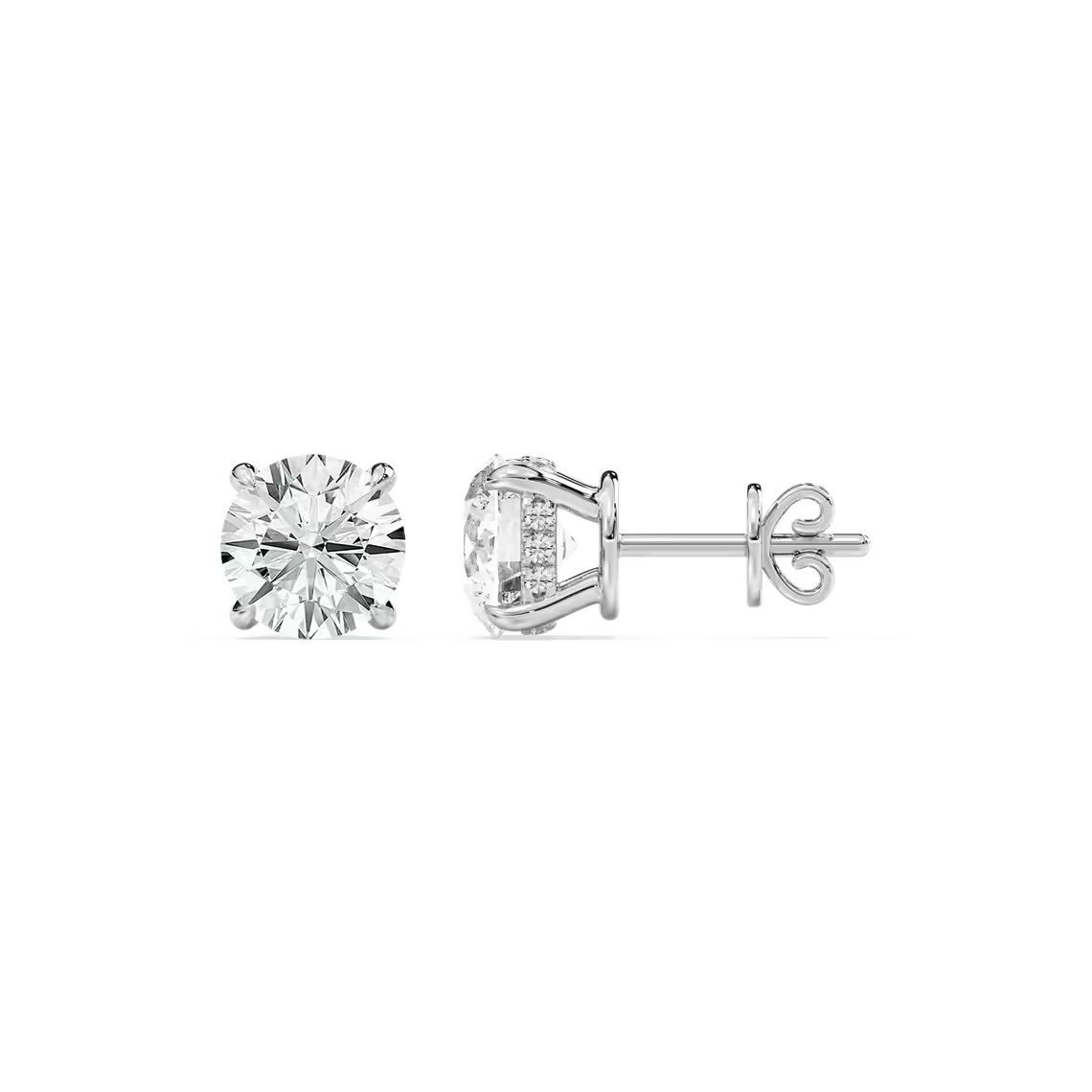 Hidden Halo Round Diamond Earrings