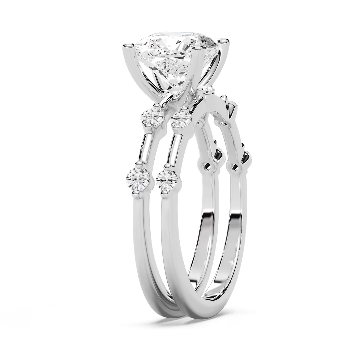 Mila Cushion Cut Wedding Set