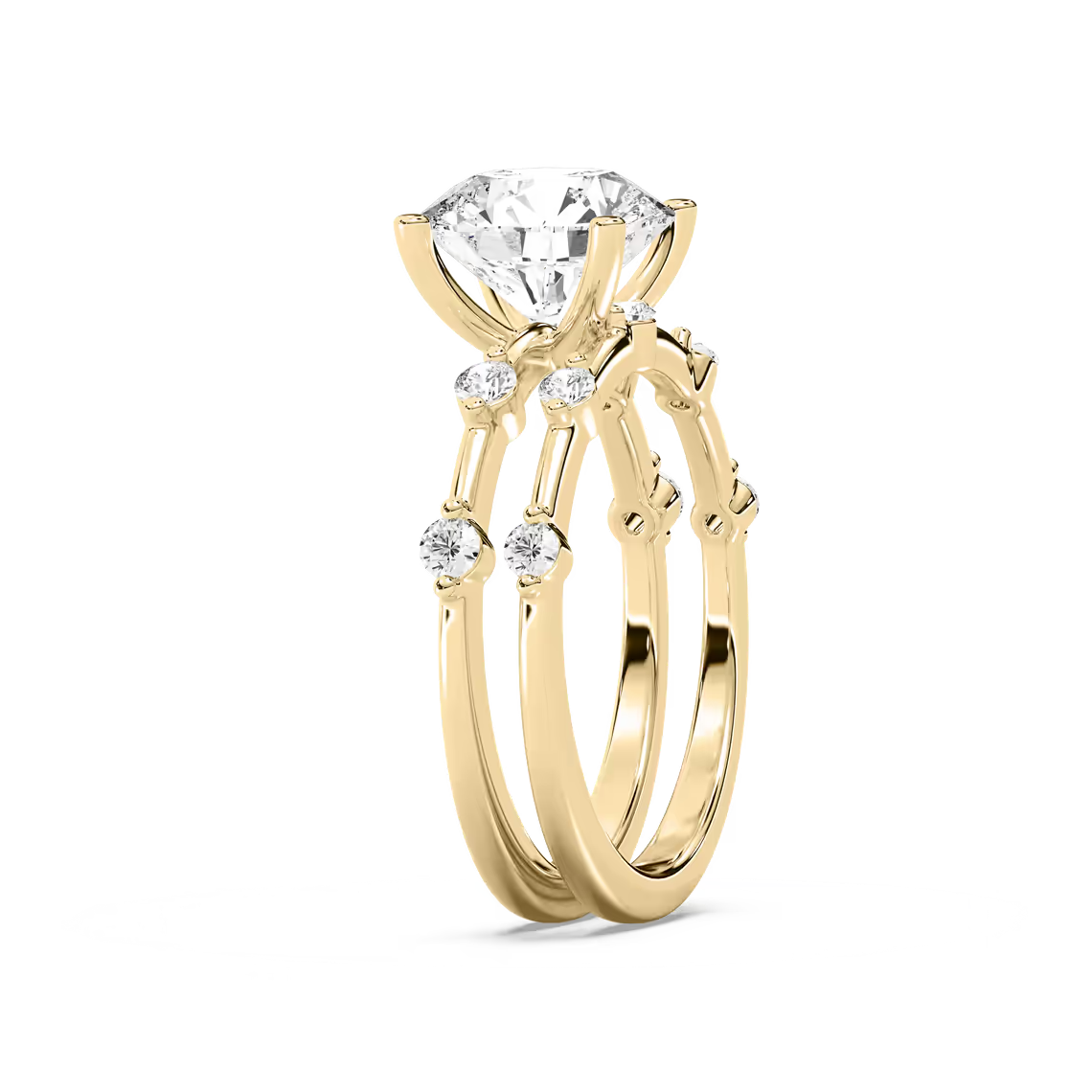 Mila Round Brilliant Wedding Set