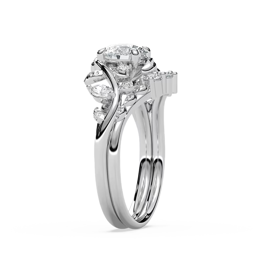 Vintage Floral Twist Bridal Set