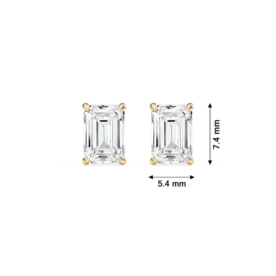 Emerald-Cut Solitaire Stud Earrings