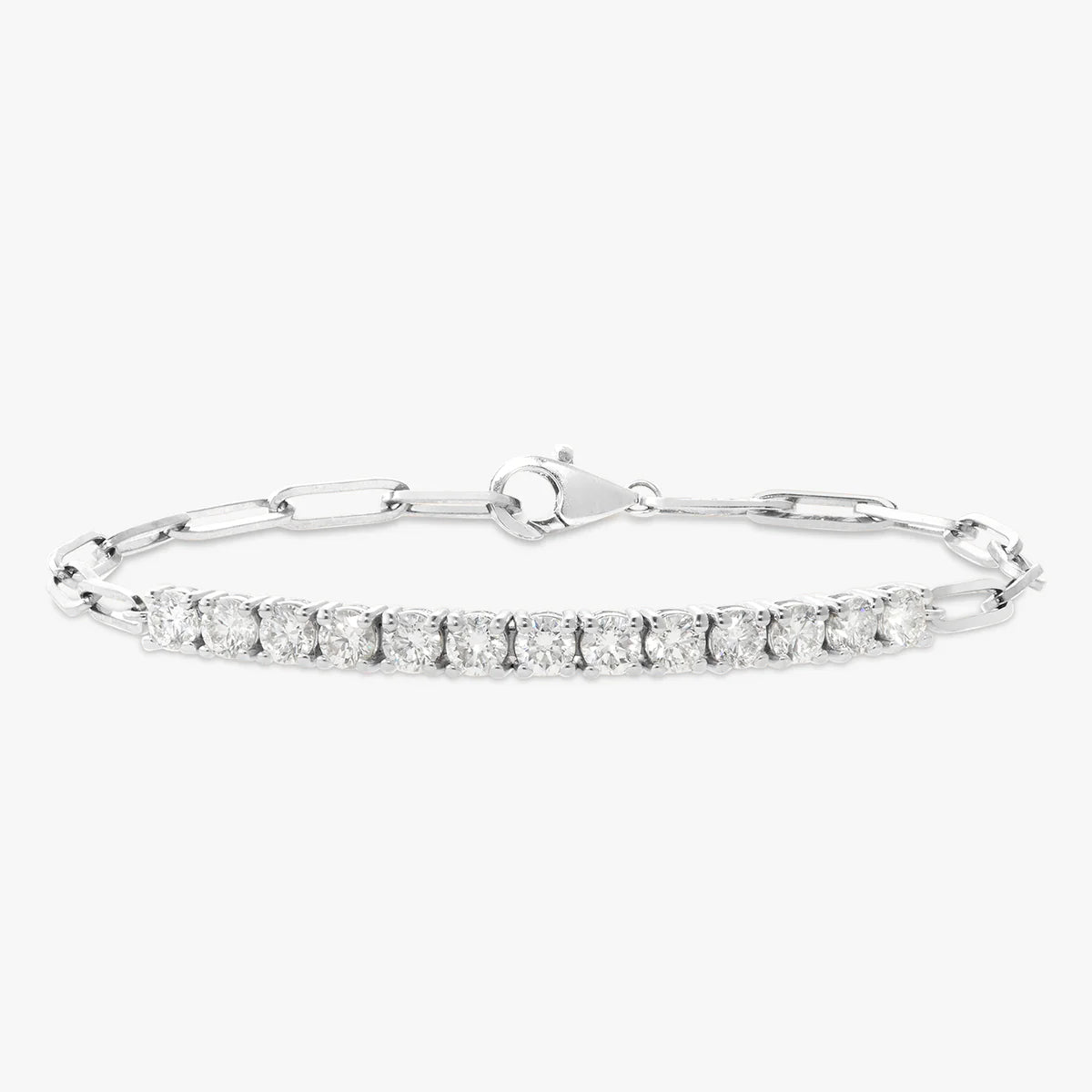 The Southern Diamond Tennis & Paperclip Link Bracelet