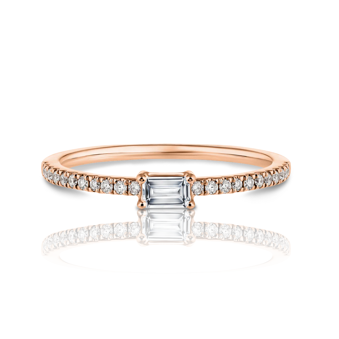 Baguette Diamond Pave Ring