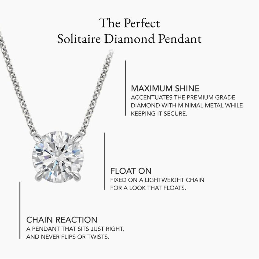 Perfect Solitaire Diamond Pendant in 18K Gold