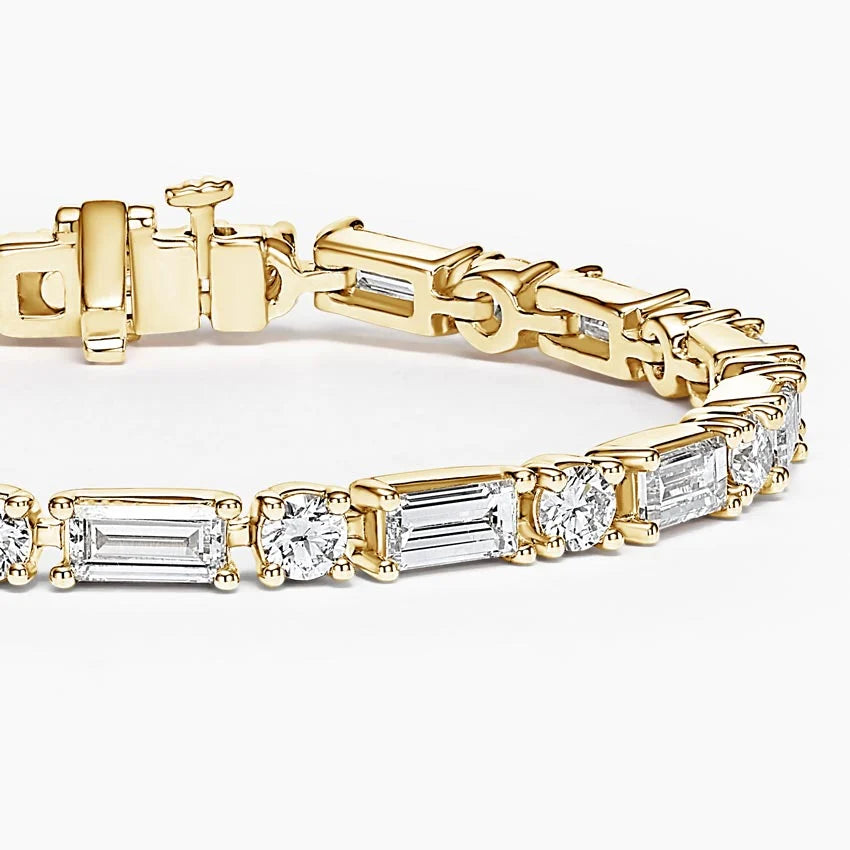 Alia Baguette and Round Lab Diamond Tennis Bracelet (7 ct. tw.) in 18K Yellow Gold