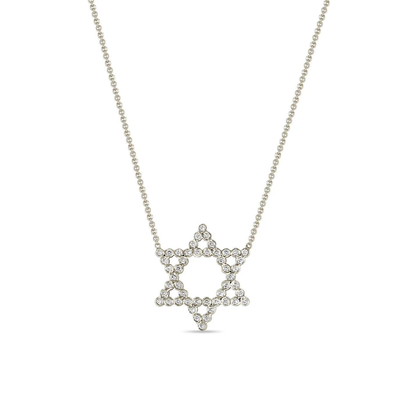 14K DIAMOND BEZEL STAR OF DAVID NECKLACE