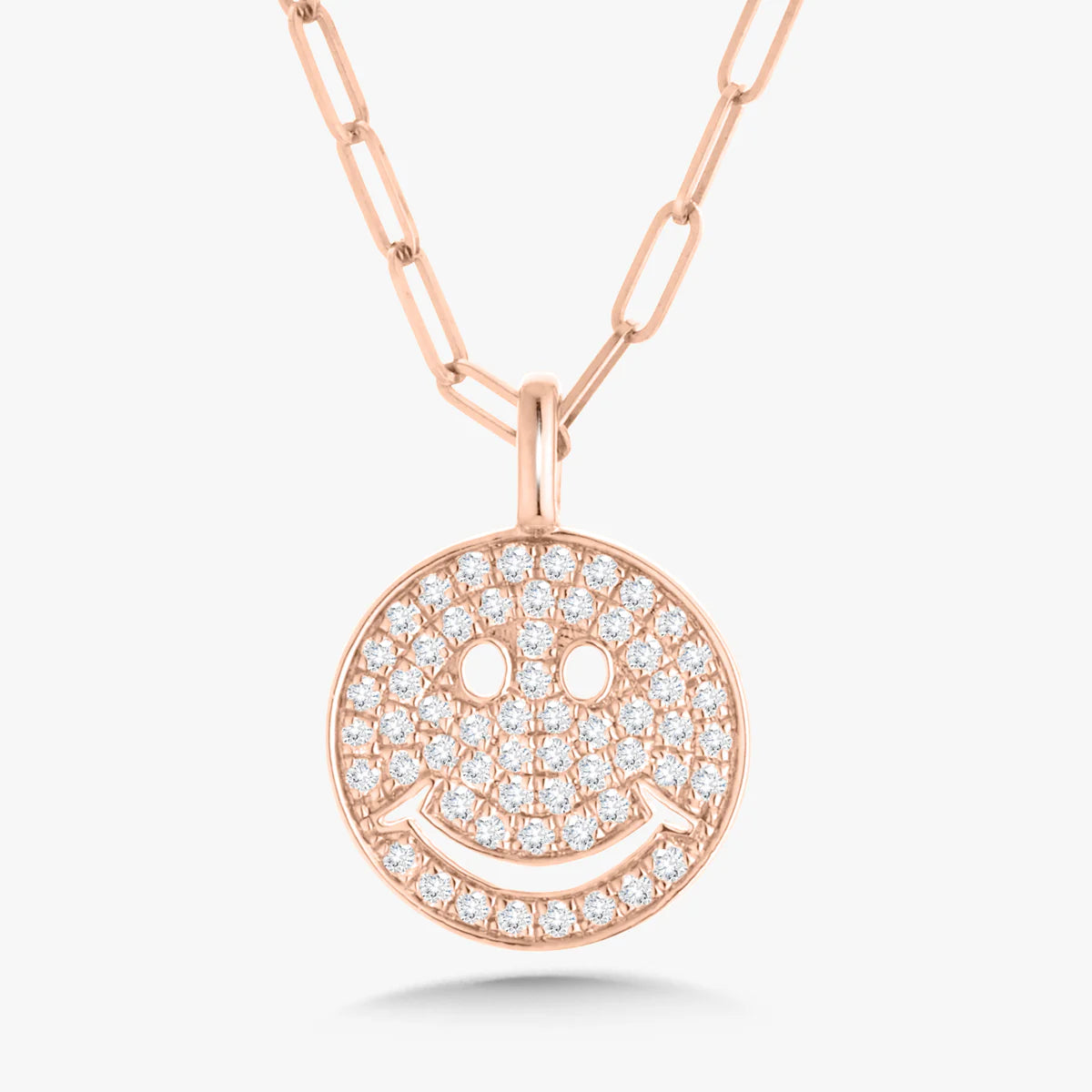 Smiley Diamond Charm Necklace