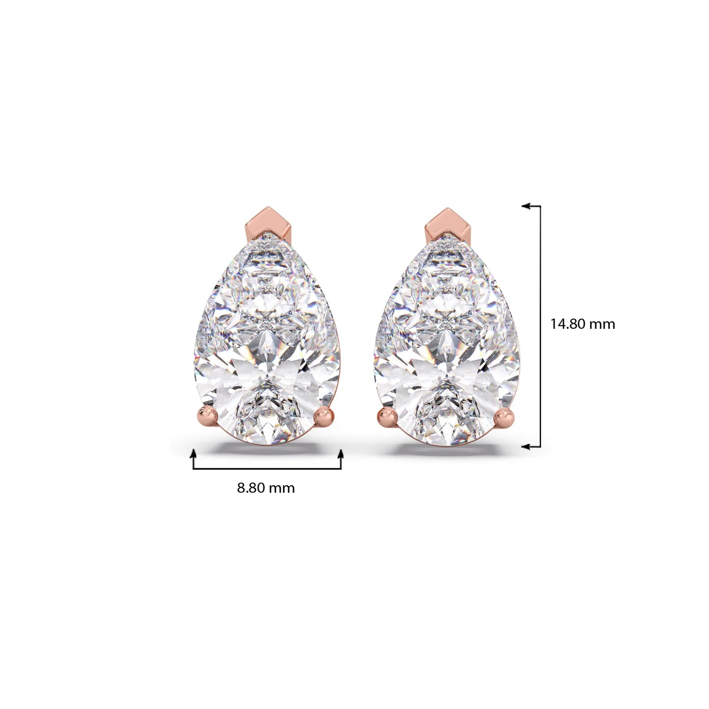 Pear Solitaire Diamond Earrings