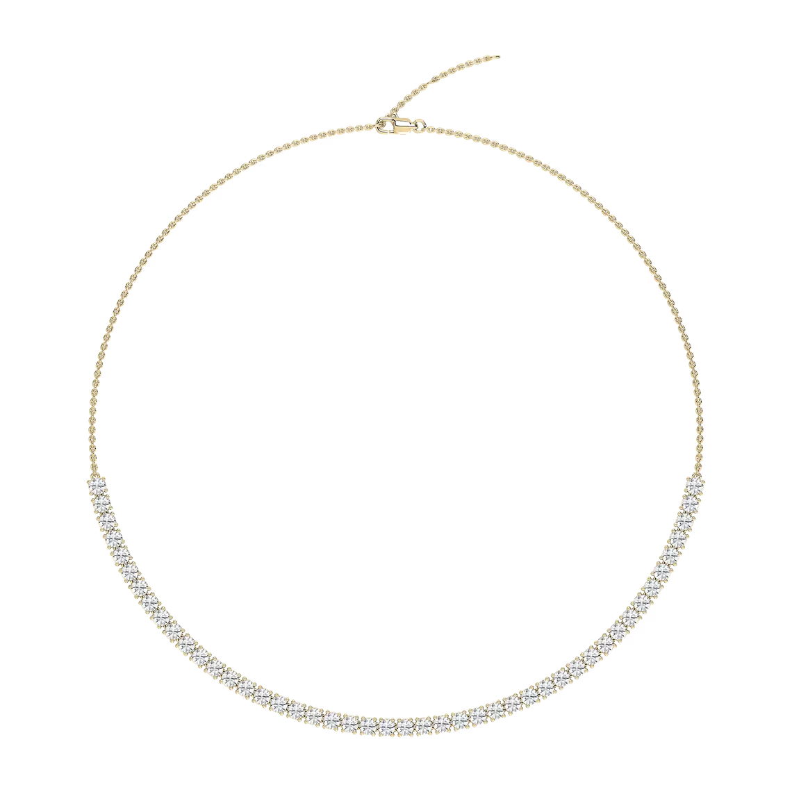 Half Diamond Tennis Necklace