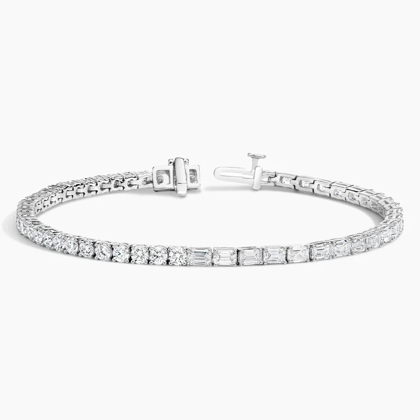 Elise Round and Emerald Cut Lab Diamond Tennis Bracelet (6 ct. tw.)