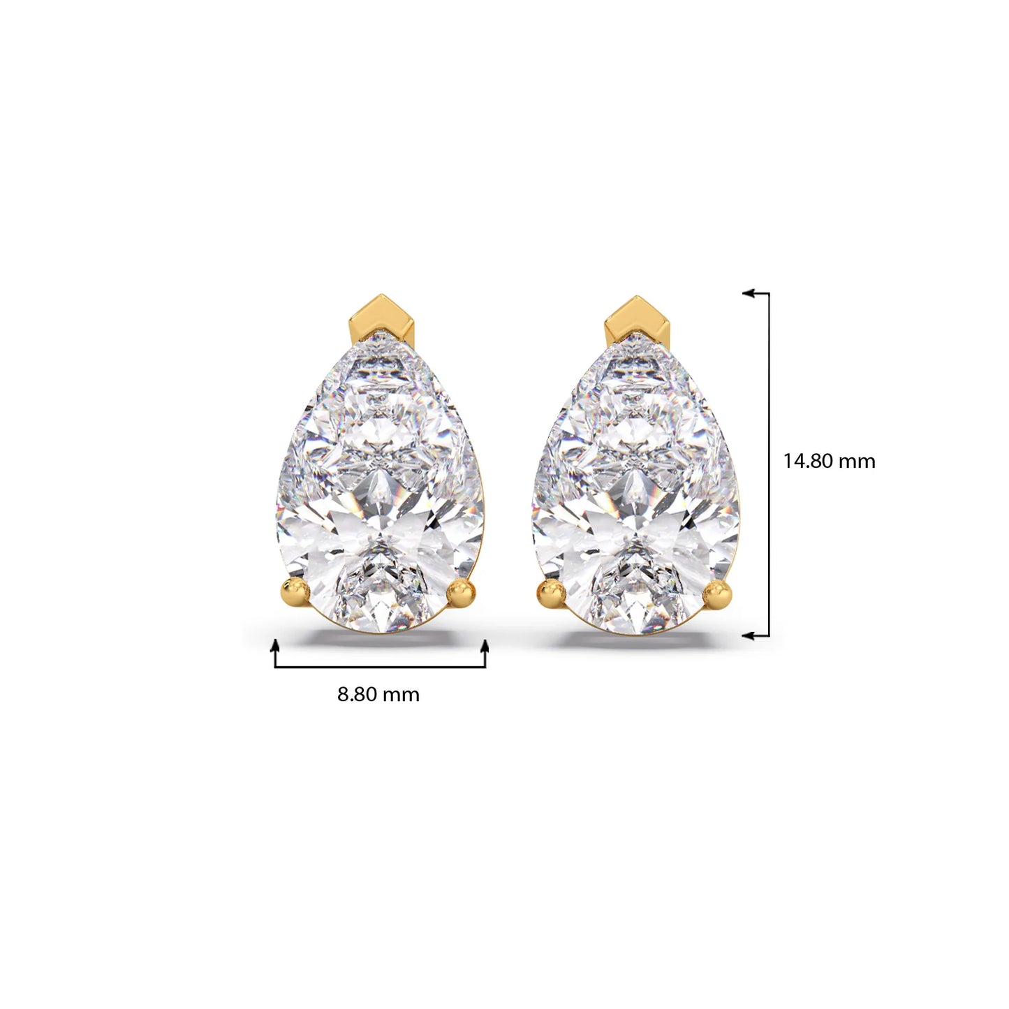 Pear Solitaire Diamond Earrings