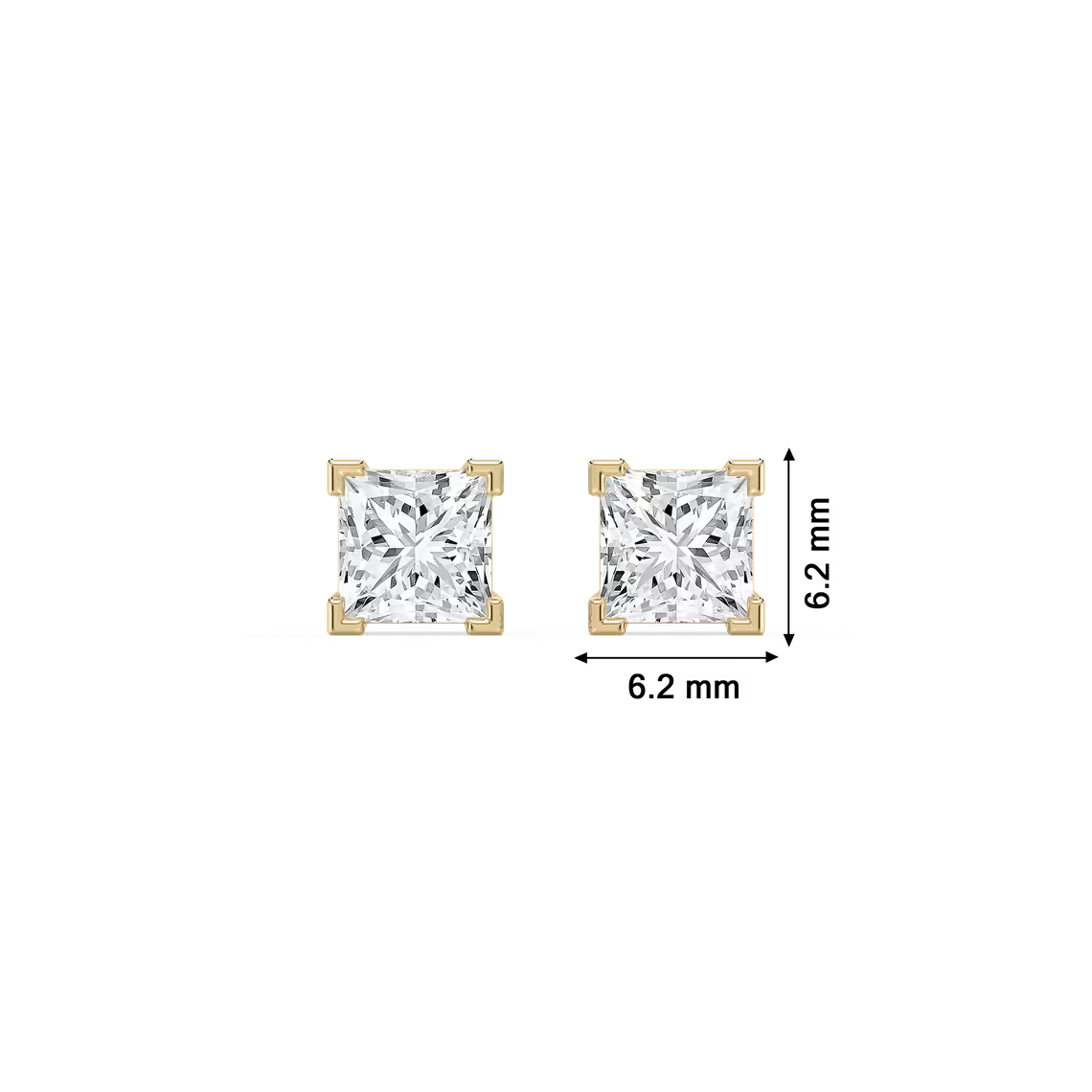 Princess-Cut Lab Diamond Studs