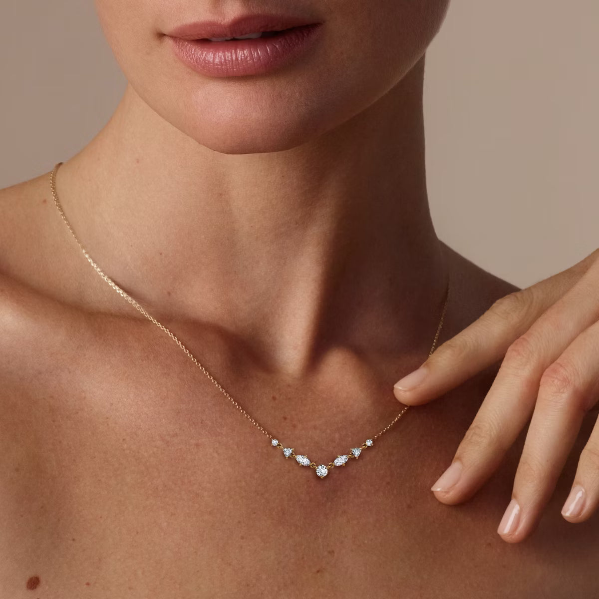 Mixed Shape Linked Tennis Necklace