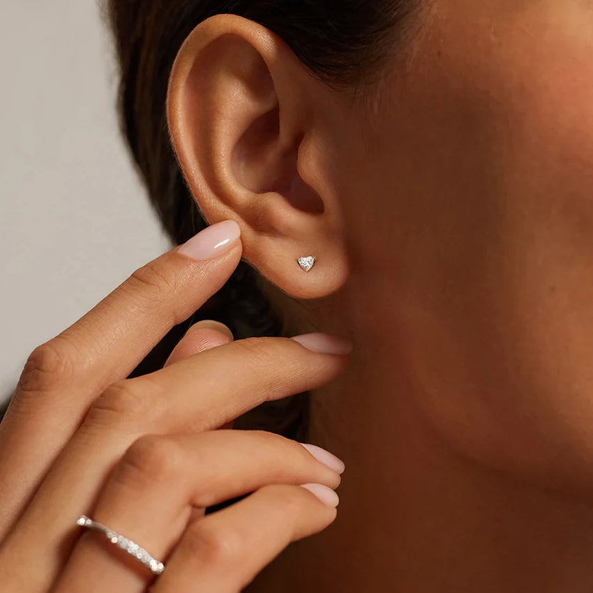 Heart Lab Diamond Stud Earrings (0.25 ct. tw.) in 14K White Gold