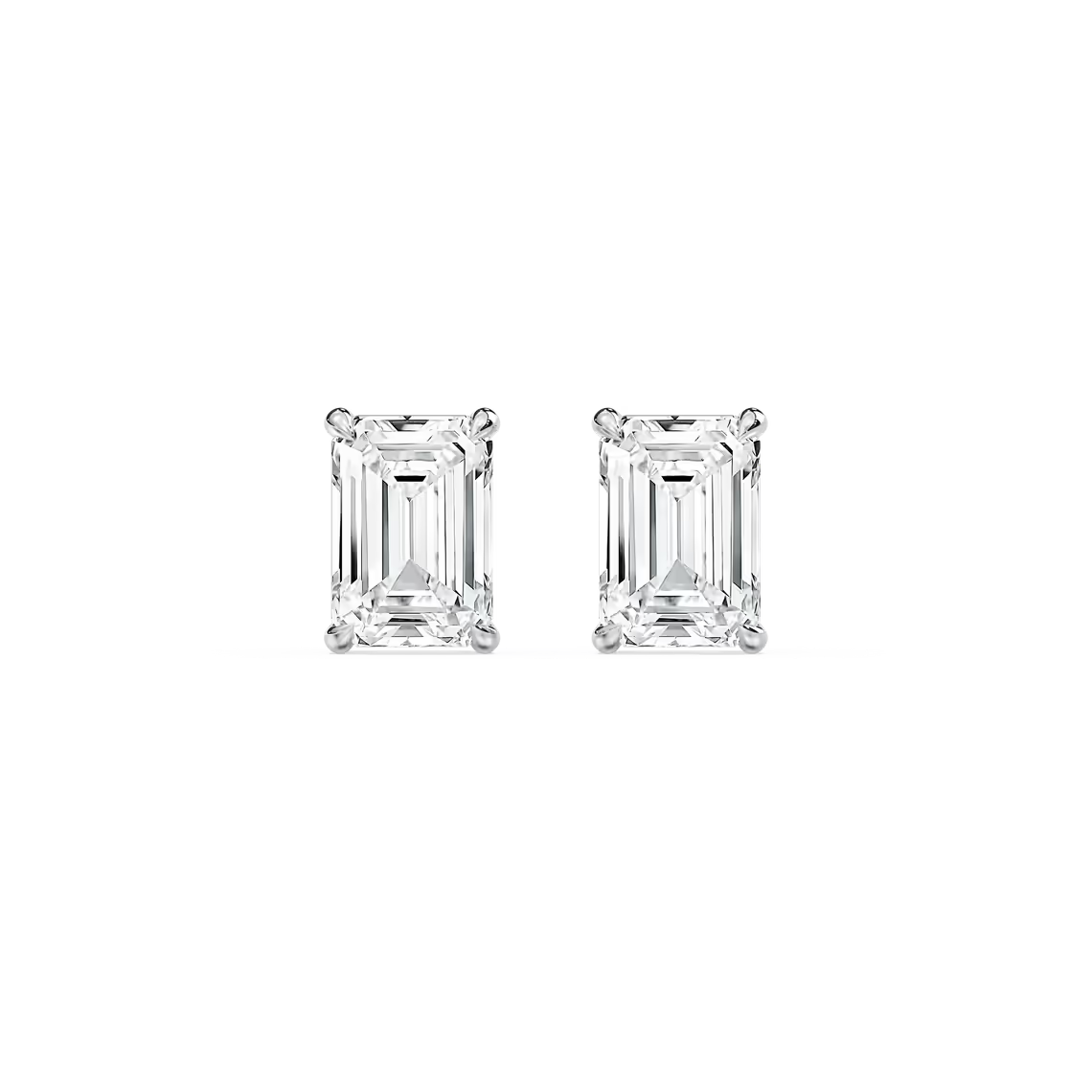 Emerald-Cut Solitaire Stud Earrings