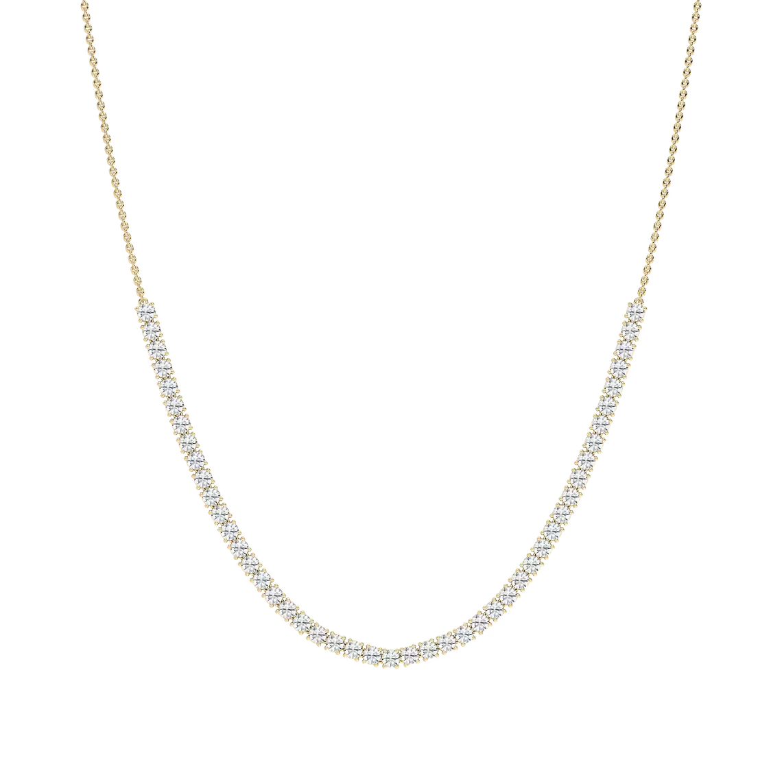 Half Diamond Tennis Necklace