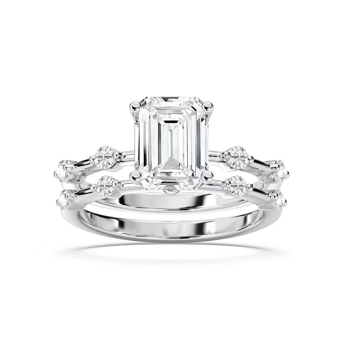 Mila Emerald Cut Wedding Set