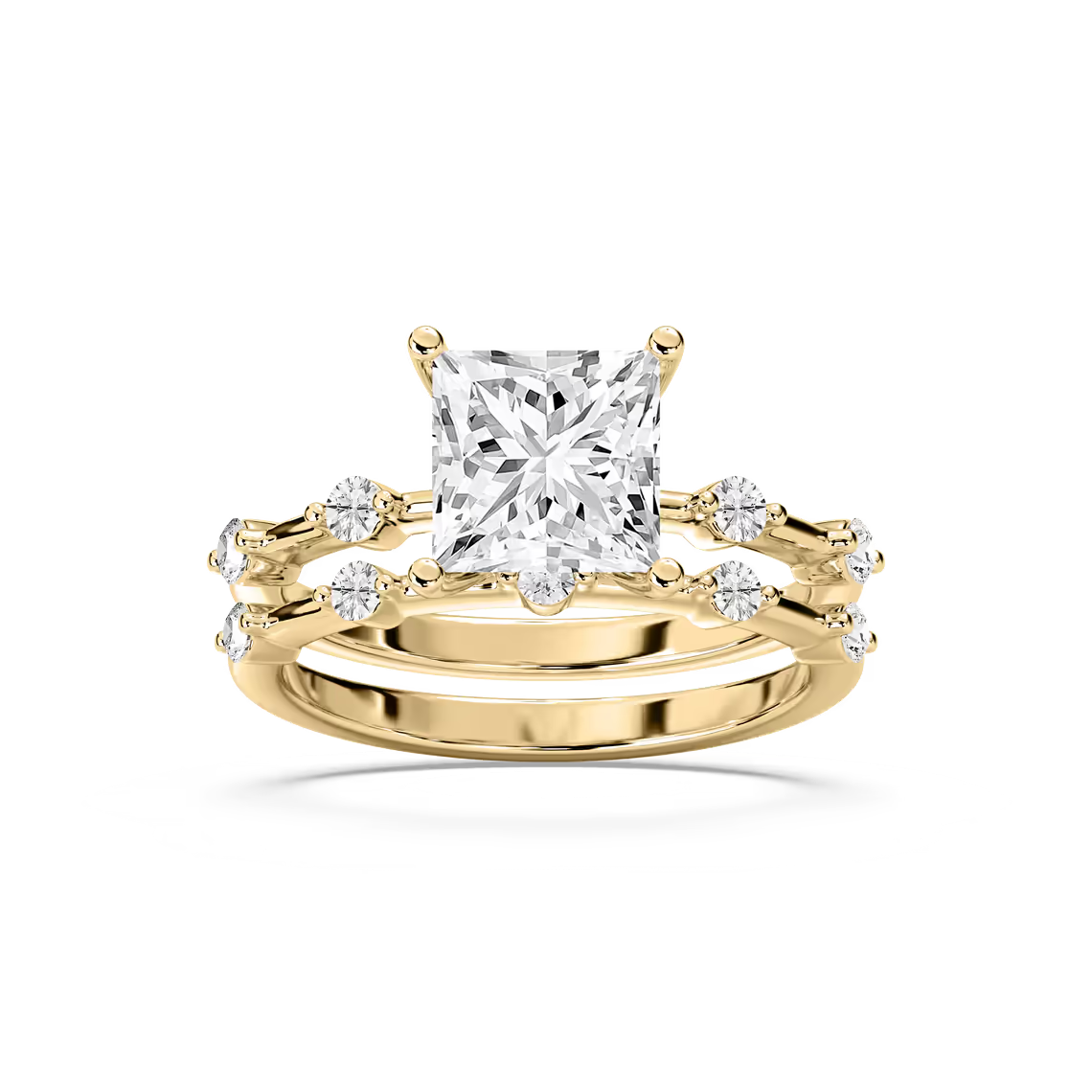 Mila Princess Cut Wedding Set