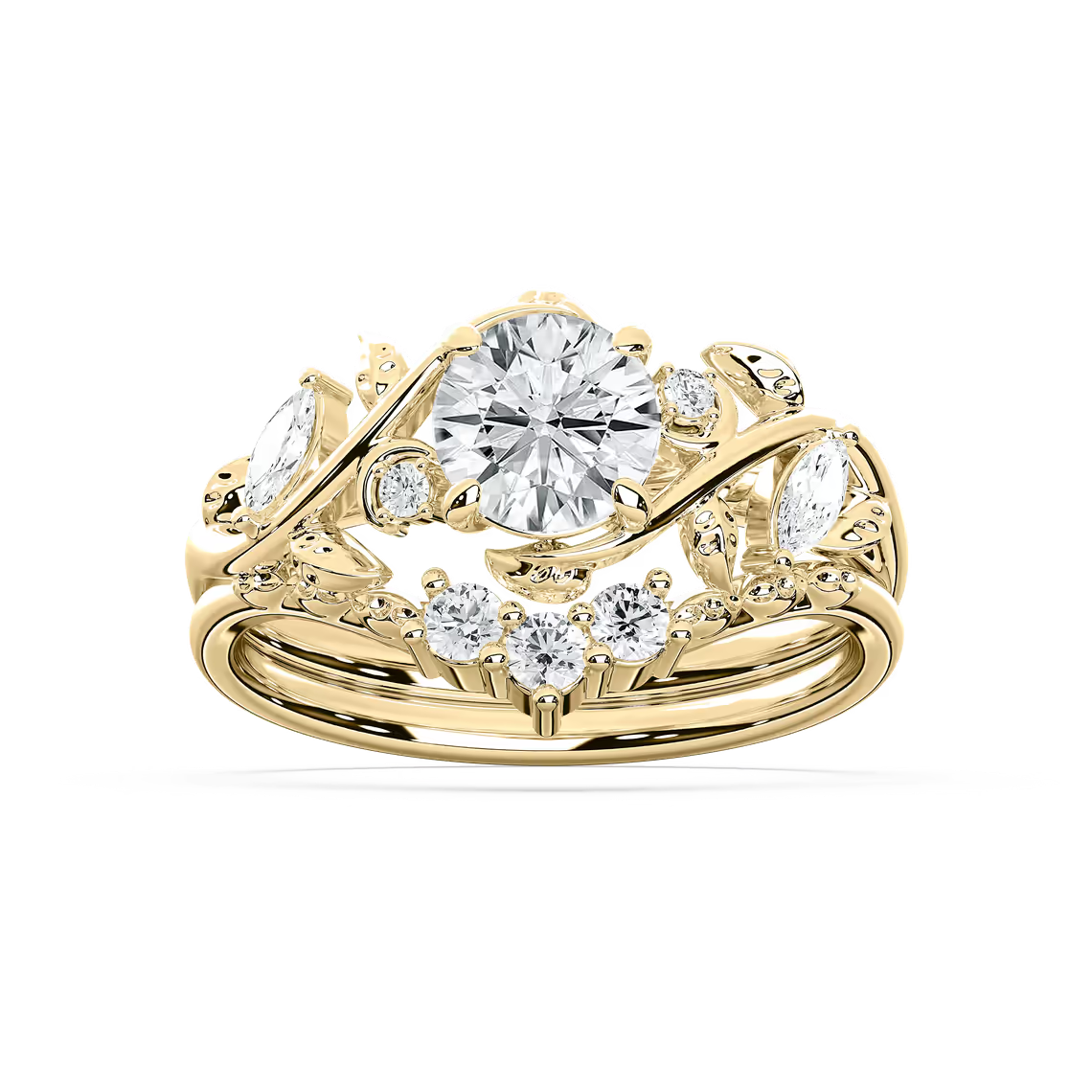 Vintage Floral Twist Bridal Set