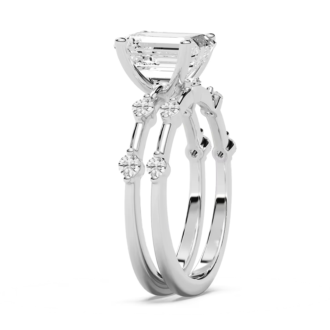 Mila Emerald Cut Wedding Set