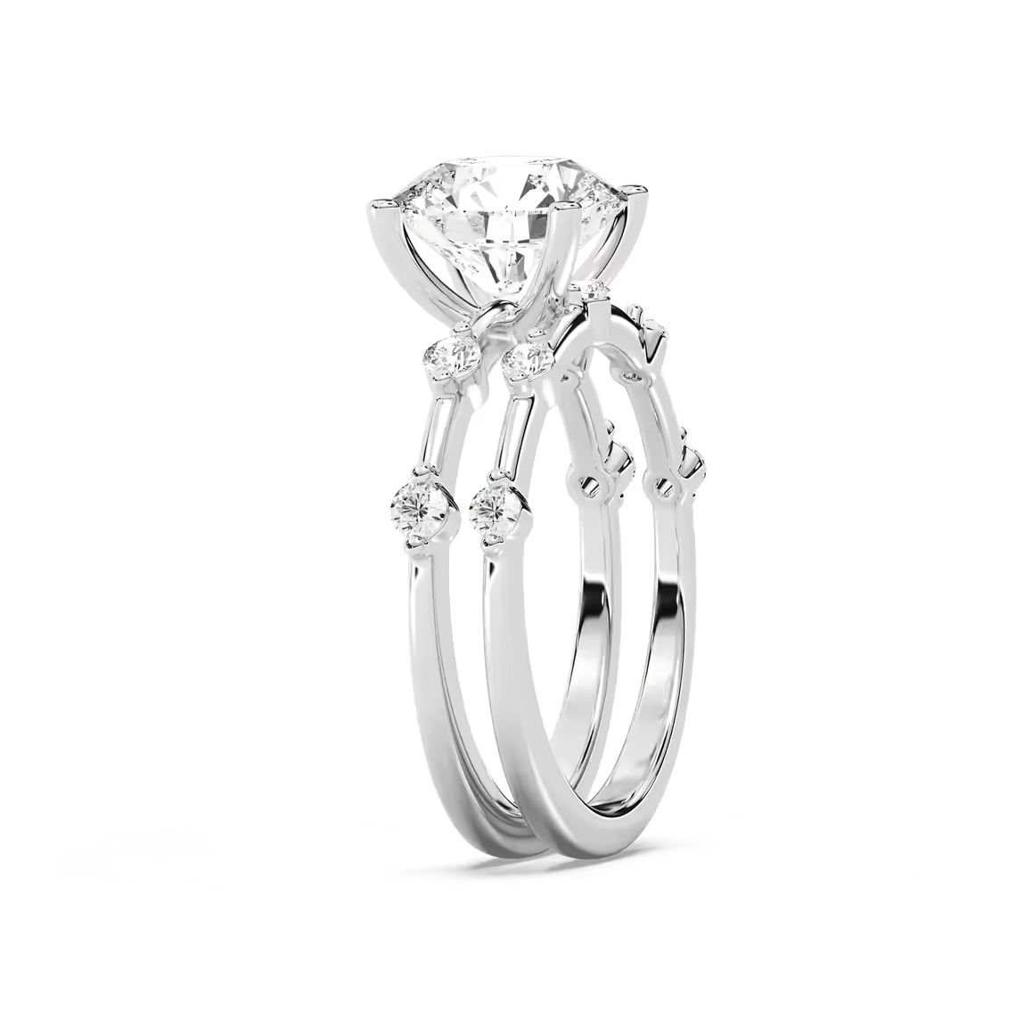 Mila Round Brilliant Wedding Set