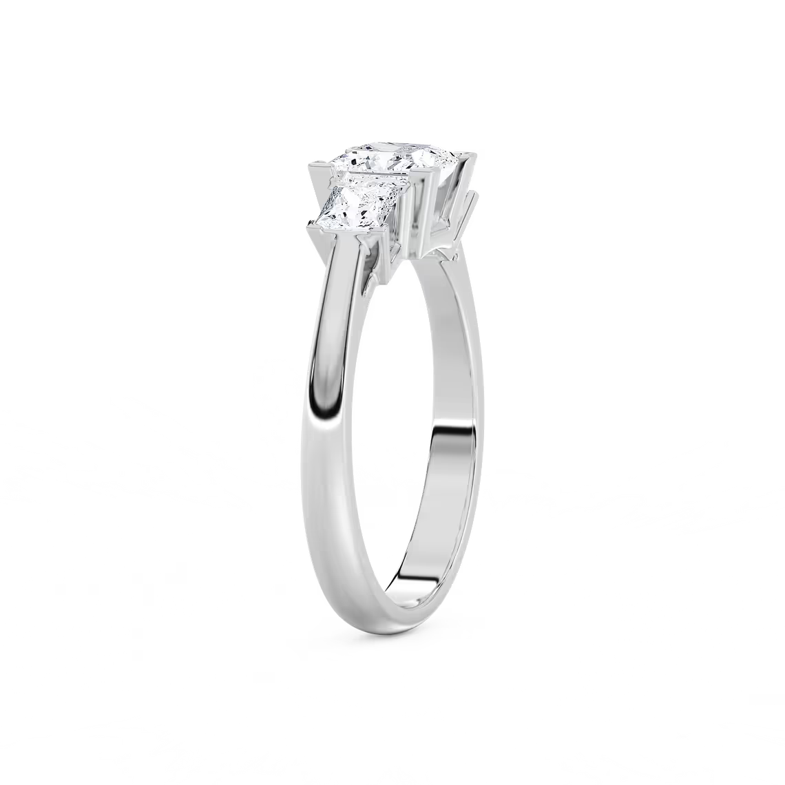 Classic Princess Three Stone Ring