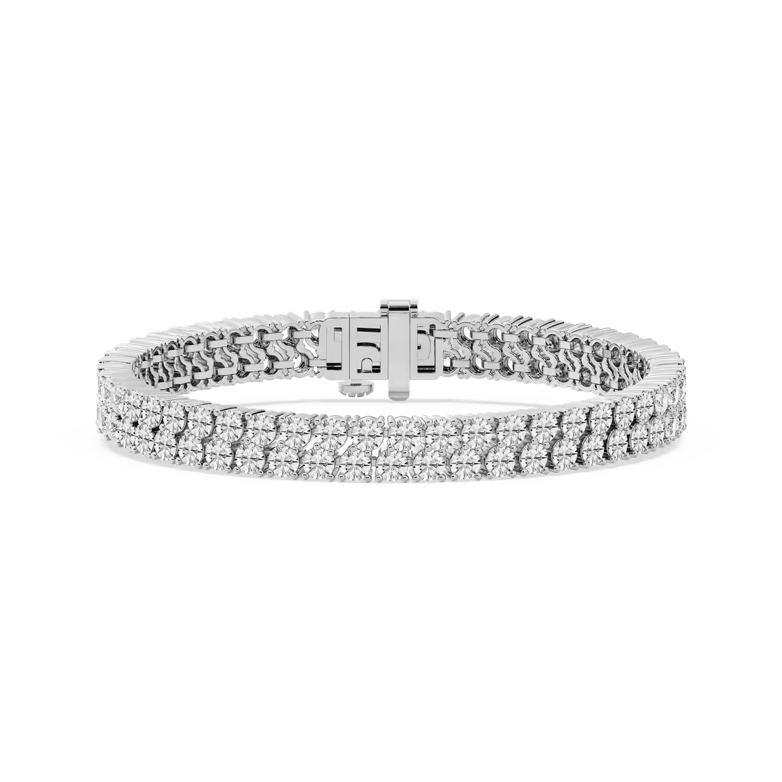 Classic Double Row Diamond Tennis Bracelet