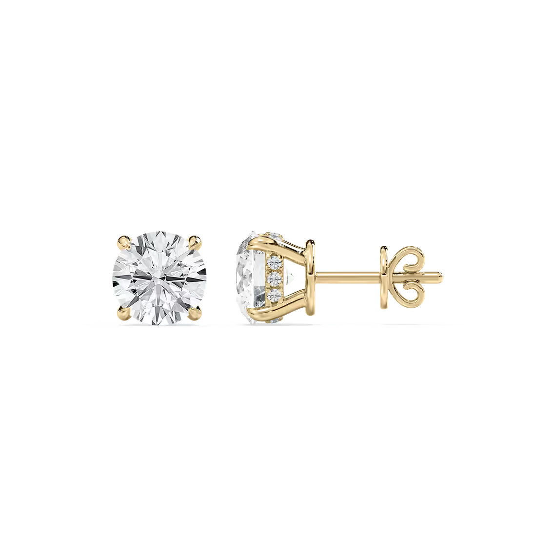 Hidden Halo Round Diamond Earrings