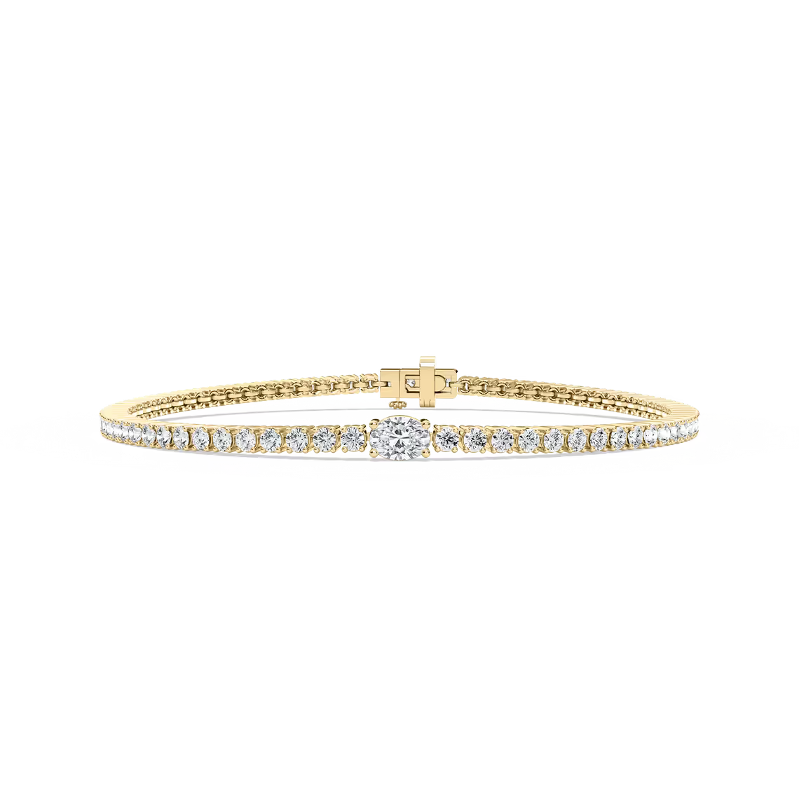 Oval Solitaire Tennis Bracelet