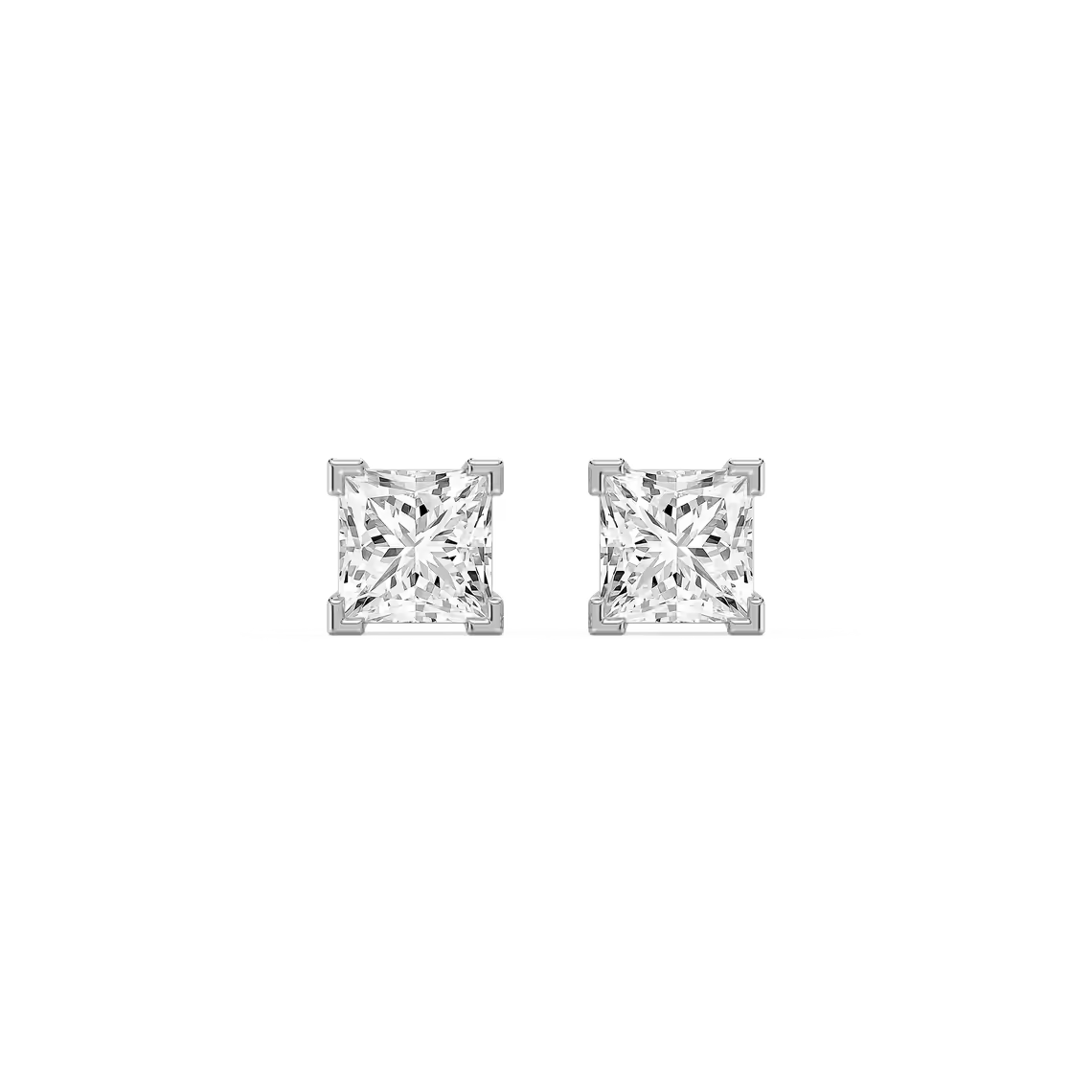 Princess-Cut Lab Diamond Studs