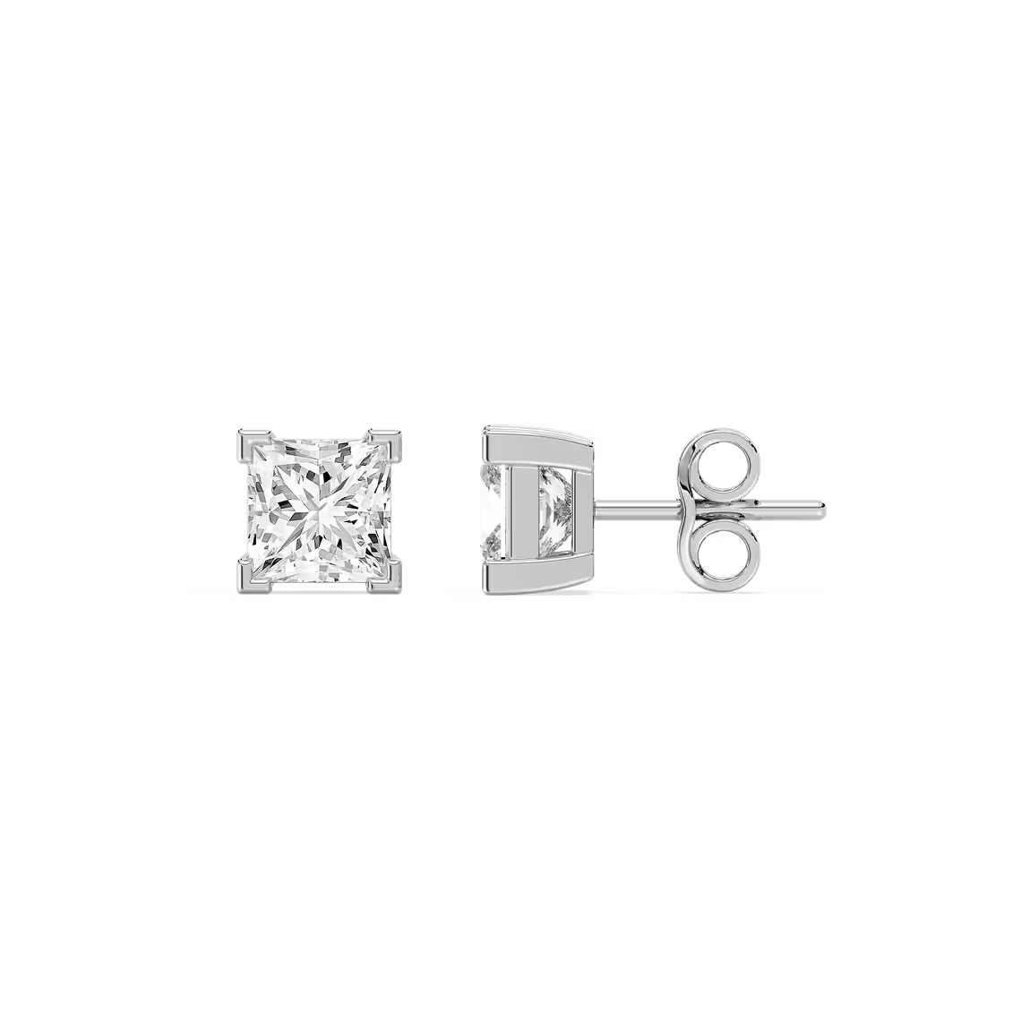Princess-Cut Lab Diamond Studs