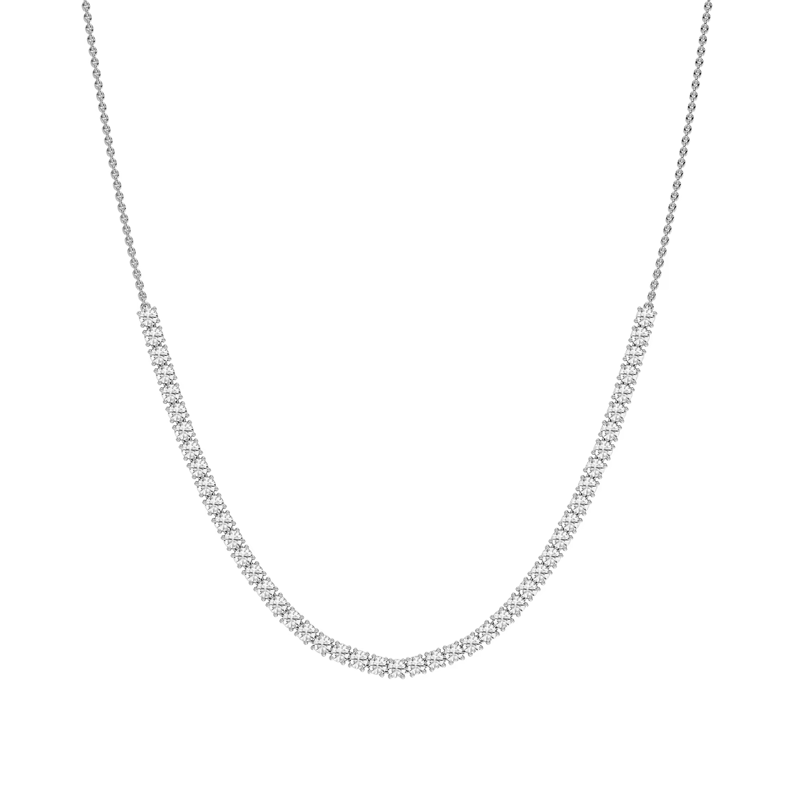 Half Diamond Tennis Necklace