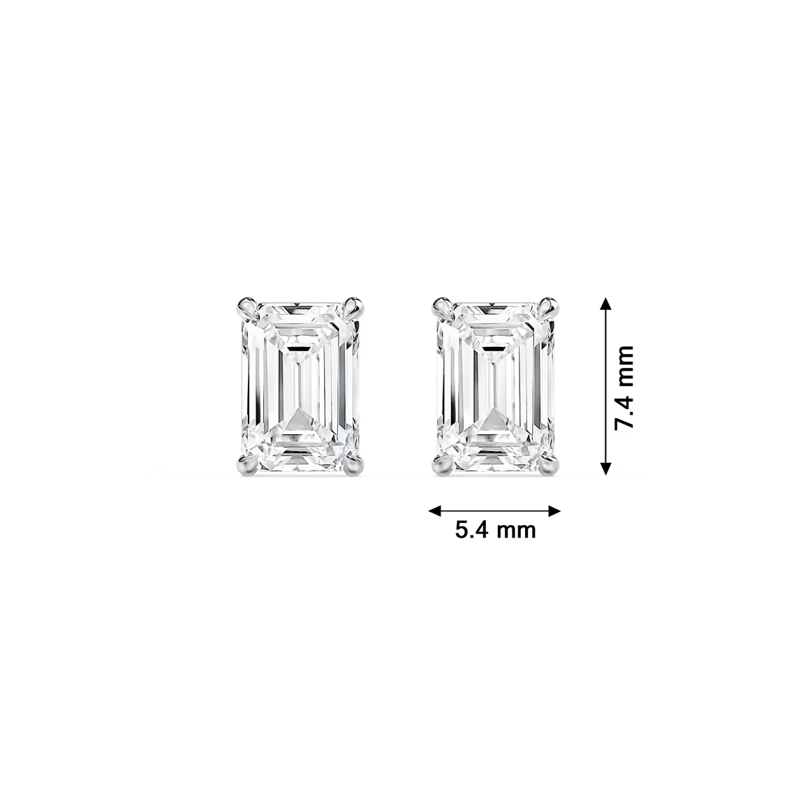 Emerald-Cut Solitaire Stud Earrings