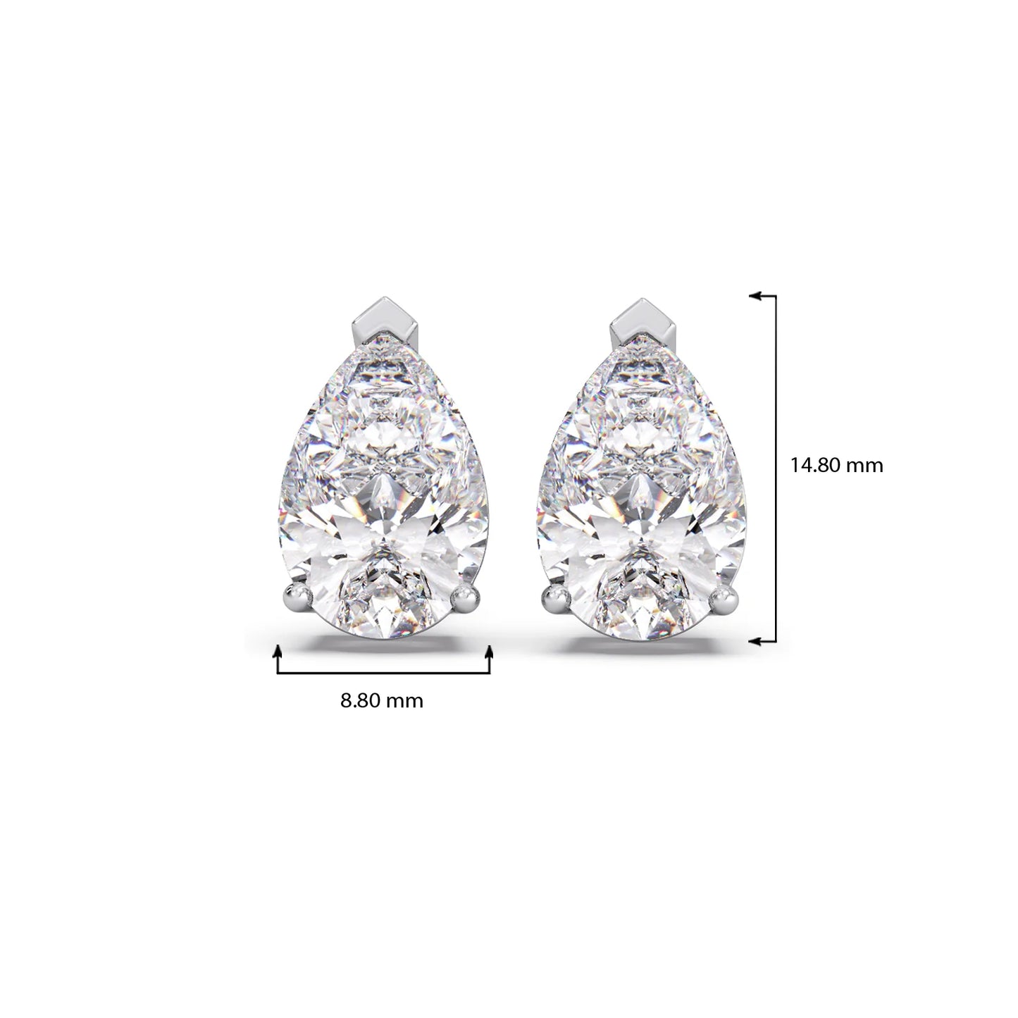 Pear Solitaire Diamond Earrings