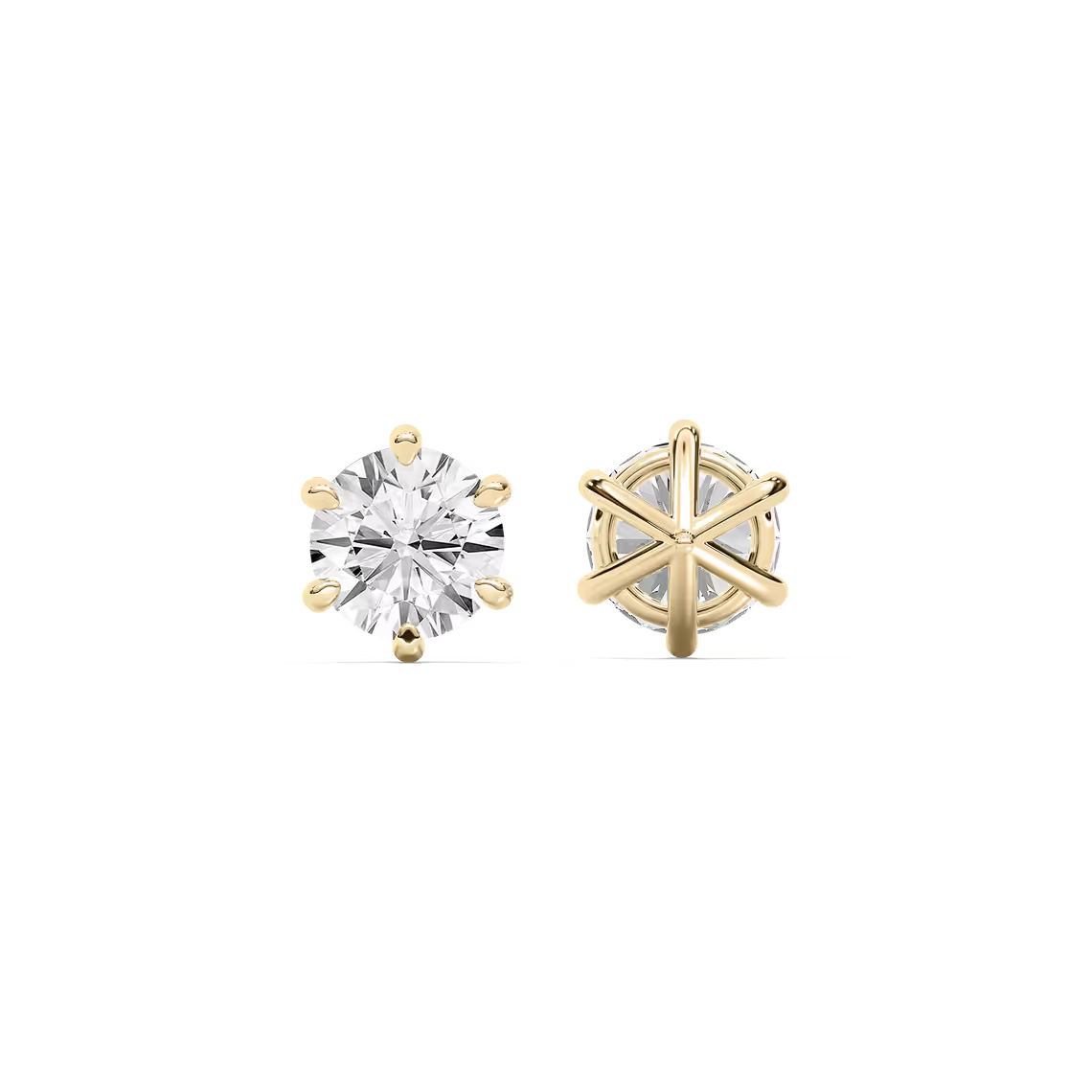 Classic Round Six Prong Diamond Earrings