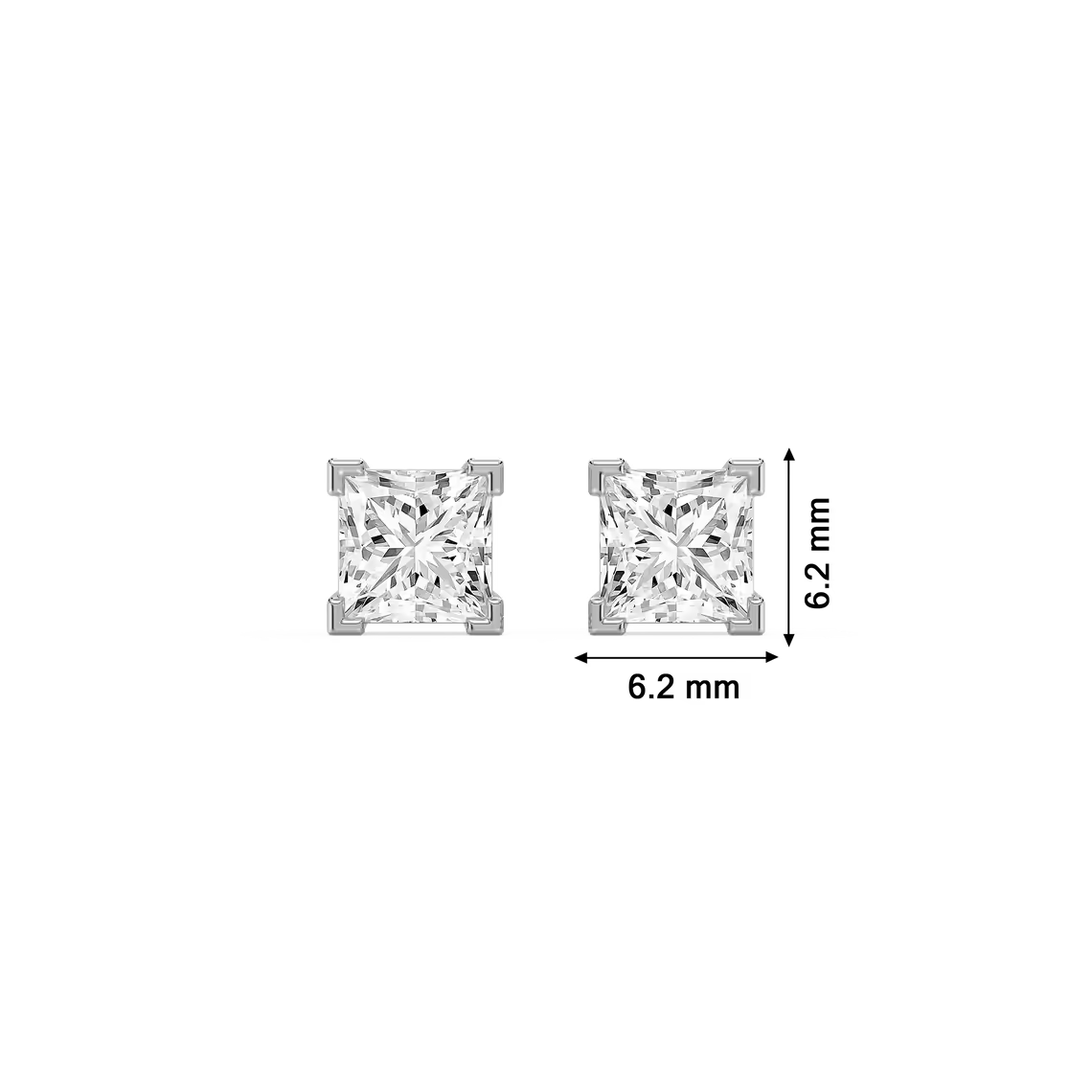 Princess-Cut Lab Diamond Studs