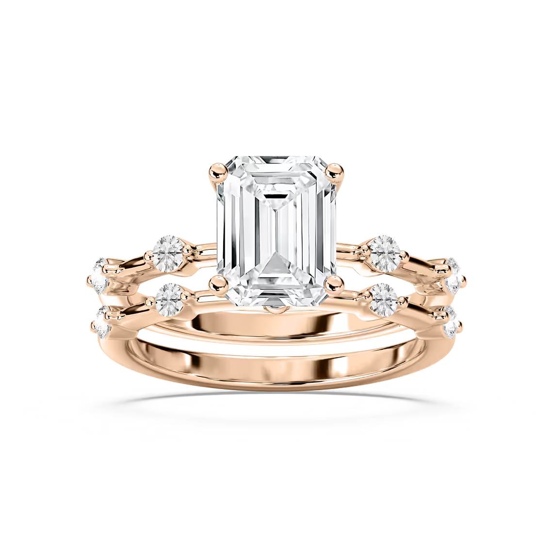 Mila Emerald Cut Wedding Set